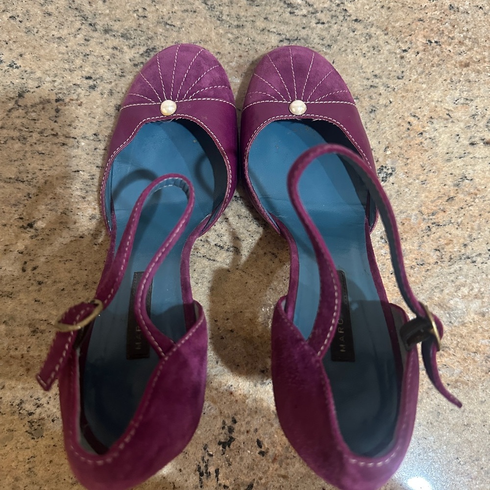 Marc Jacobs Purple Closed Toed Pumps with Ankle Strap Size 10 - Picture 6 of 7